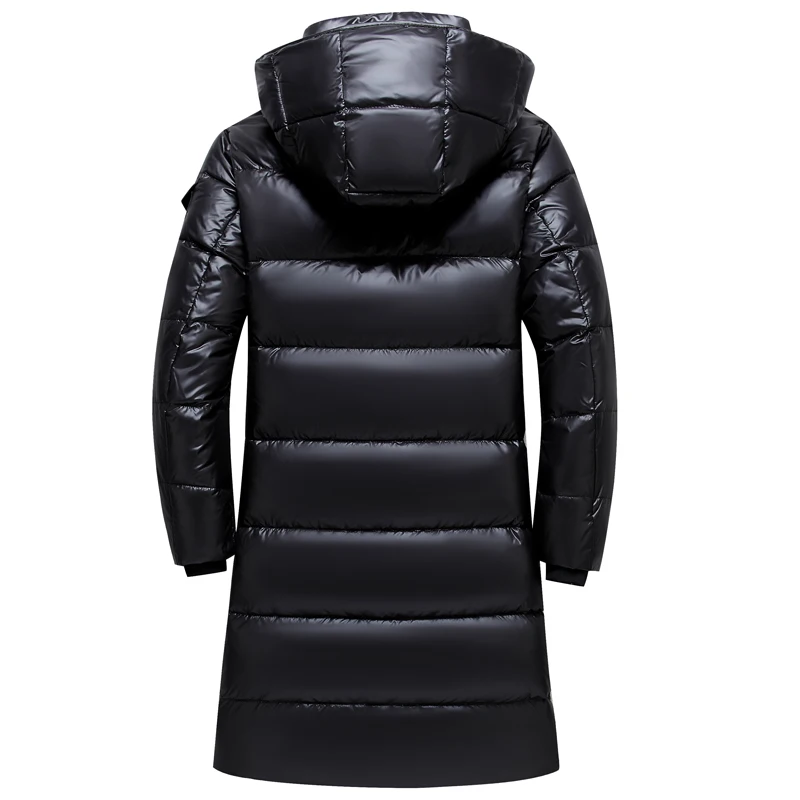 New Winter Men's Down Jacket Long Thicken Warm 90% White Duck Down Coat Men Winter Puffer Jacket Hooded Parka Black Outwear