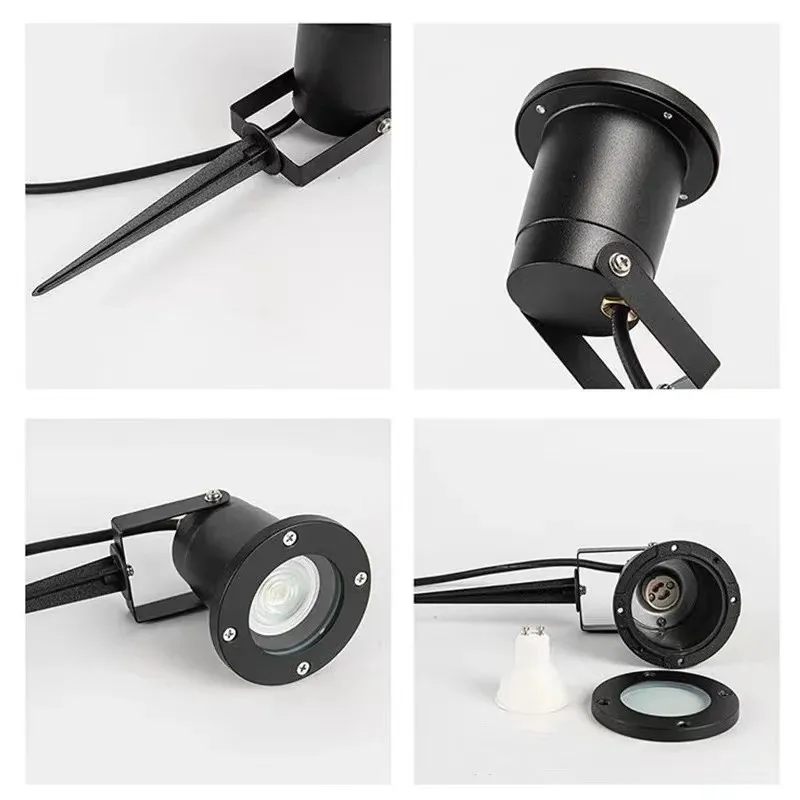 Outdoor LED Garden Lawn Lamp GU10 Blub MR16 IP65 Waterproof Plug-in Ground Path Aisle Landscape Spot Lighting 220V