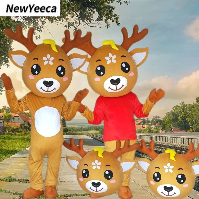 Elk Mascot Costume Cosplay Anime Role Play Suit Christmas Flower for Adult Halloween Thanksgiving Day Dress for Celebration mascot costume