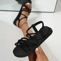 Sandales de loisirs pour femmes, chaussures plates, semelle EVA souple, légères, nouvelle collection été, pour la marche quotidienne, sandales de rue 5