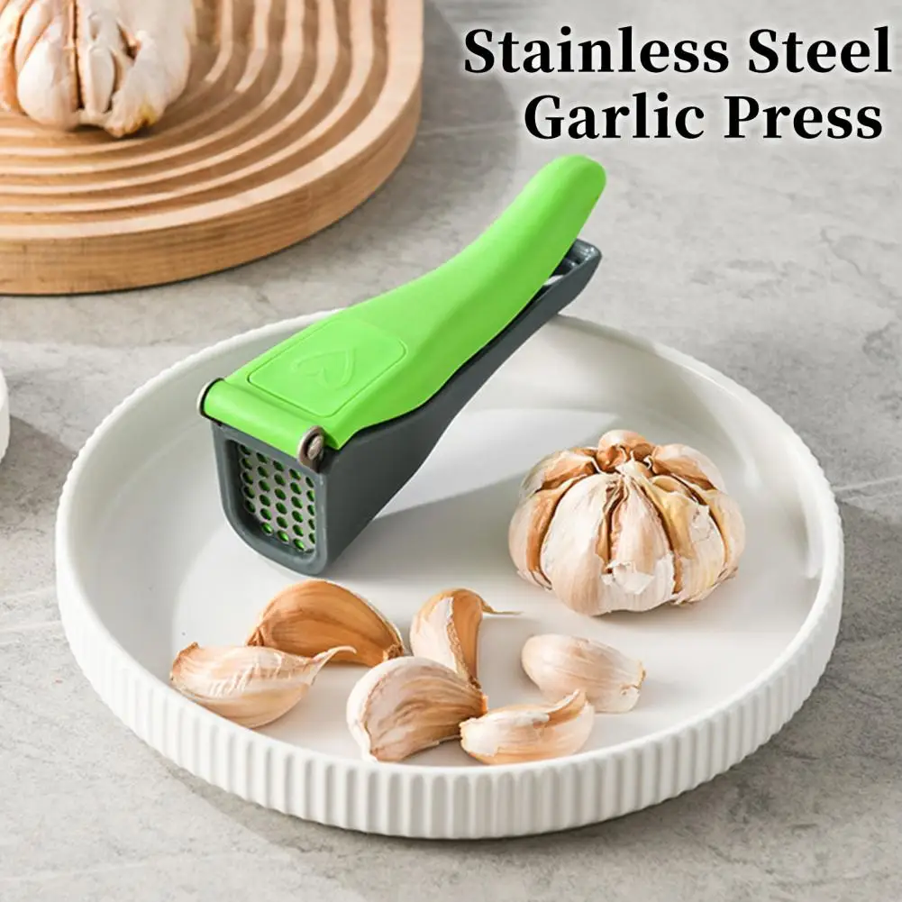 1pc Manual Stainless Steel Garlic Press, Garlic Masher, Garlic