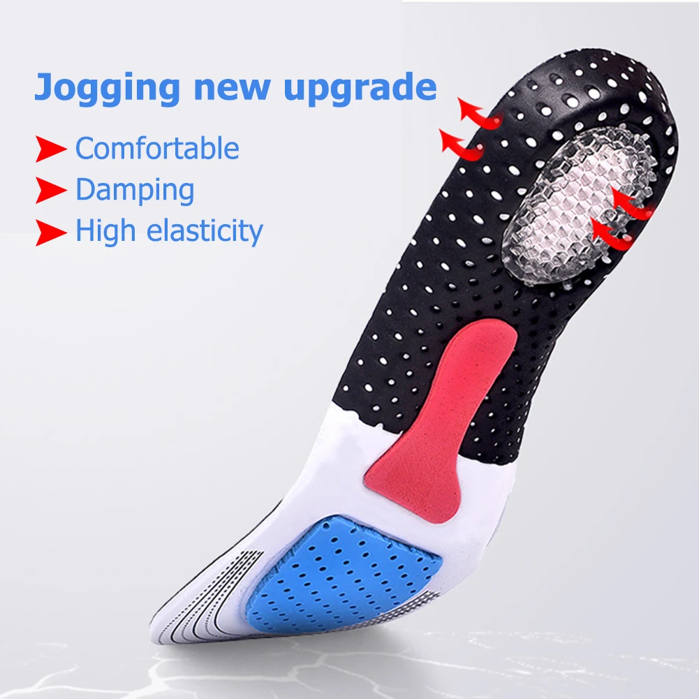 Unisex Sport Insoles Arch Support Shoe Pad Gel Running Support Orthopedic Inserts High Elasticity Breathable Running Cushion