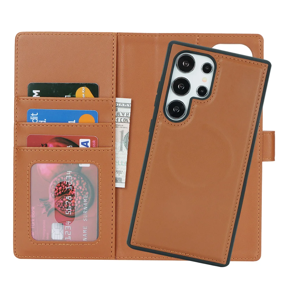 Easewave Luxury 2-in-1 Detachable Magsafe Wallet Case with Wireless Charging & Magnetic Flip Cover