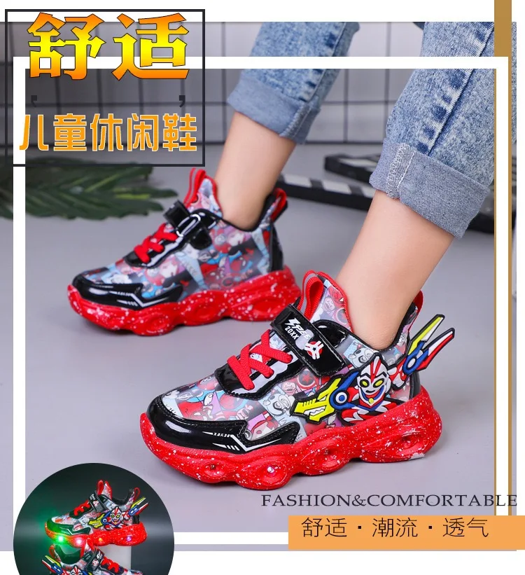 Description Picture 3 of itemLuminous children's sports shoes for men 2023 spring and autumn new mesh surface breathable lightweight men's shoes  baby shoes