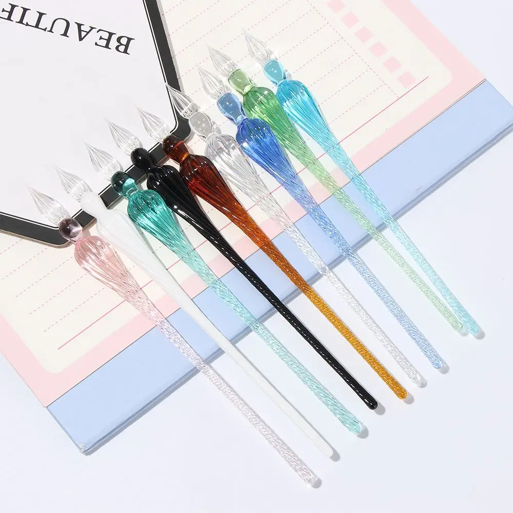 1PC Art Vintage Writing Calligraphy Signature Fountain Pen Filling Ink Painting Supplies Glass Dip Pen