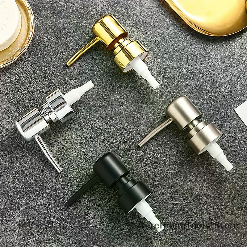 1Set Soap Pump Head 28 Thread ABS Liquid Lotion Dispenser Round Head Press Nozzle Lotion Tube Bath Bottle Kitchen Bathroom