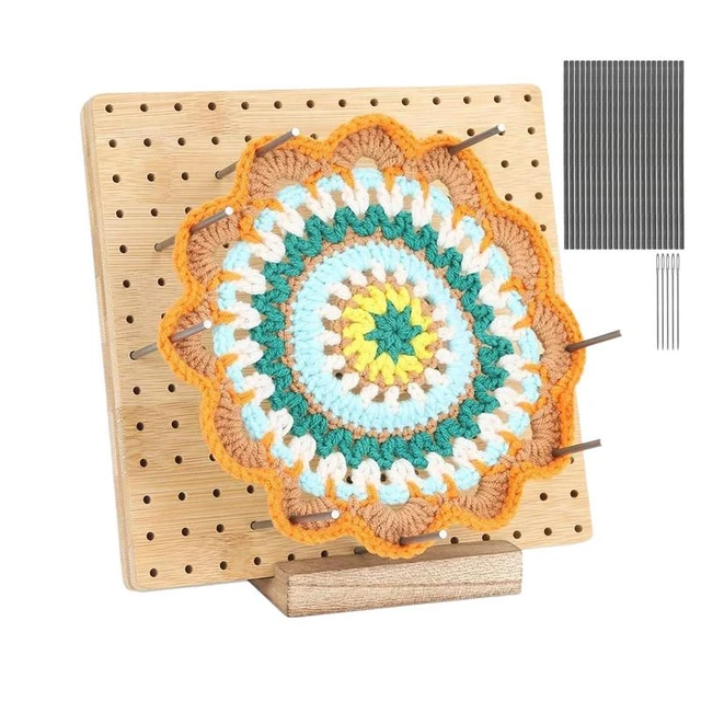 Wooden Blocking Board Kit 7.7in Crochet Blocking Board with 10 Steel Rod  Pin 5 Needles Granny Square Board for Beginner Knitting - AliExpress