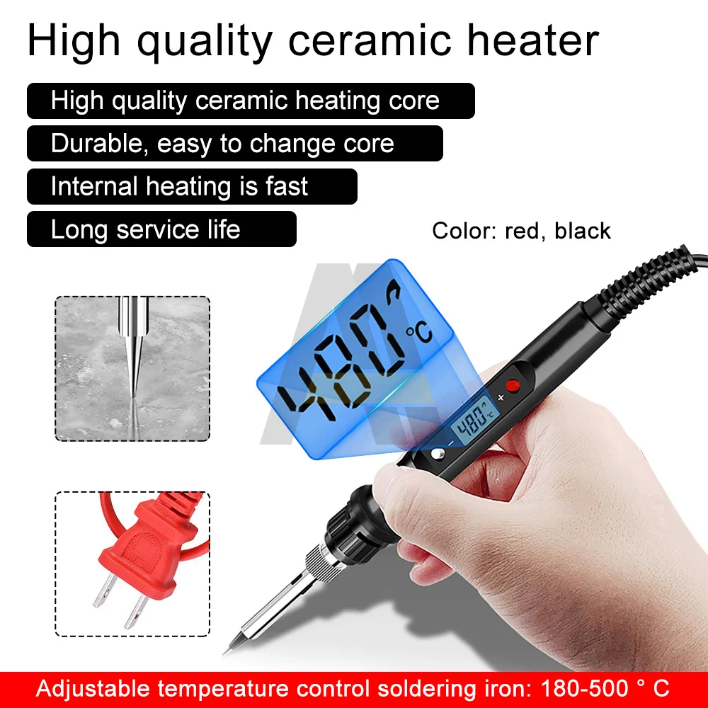 80W Electric Soldering Iron Set 180 500°C Internal Thermal 936H Digital
