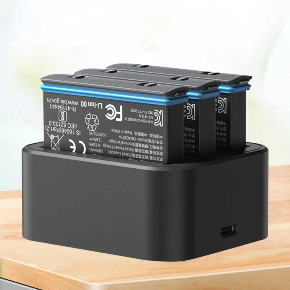 Chargeur 3 emplacements pour Insta360 X2 X3 USB-C 12V 3A