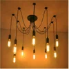 3/6/8/10 Heads Nordic Spider Chandelier Industrial Pendant Lamp E27 Loft Edison Industrial AC 110-220V Hanging Pendant Lights 3