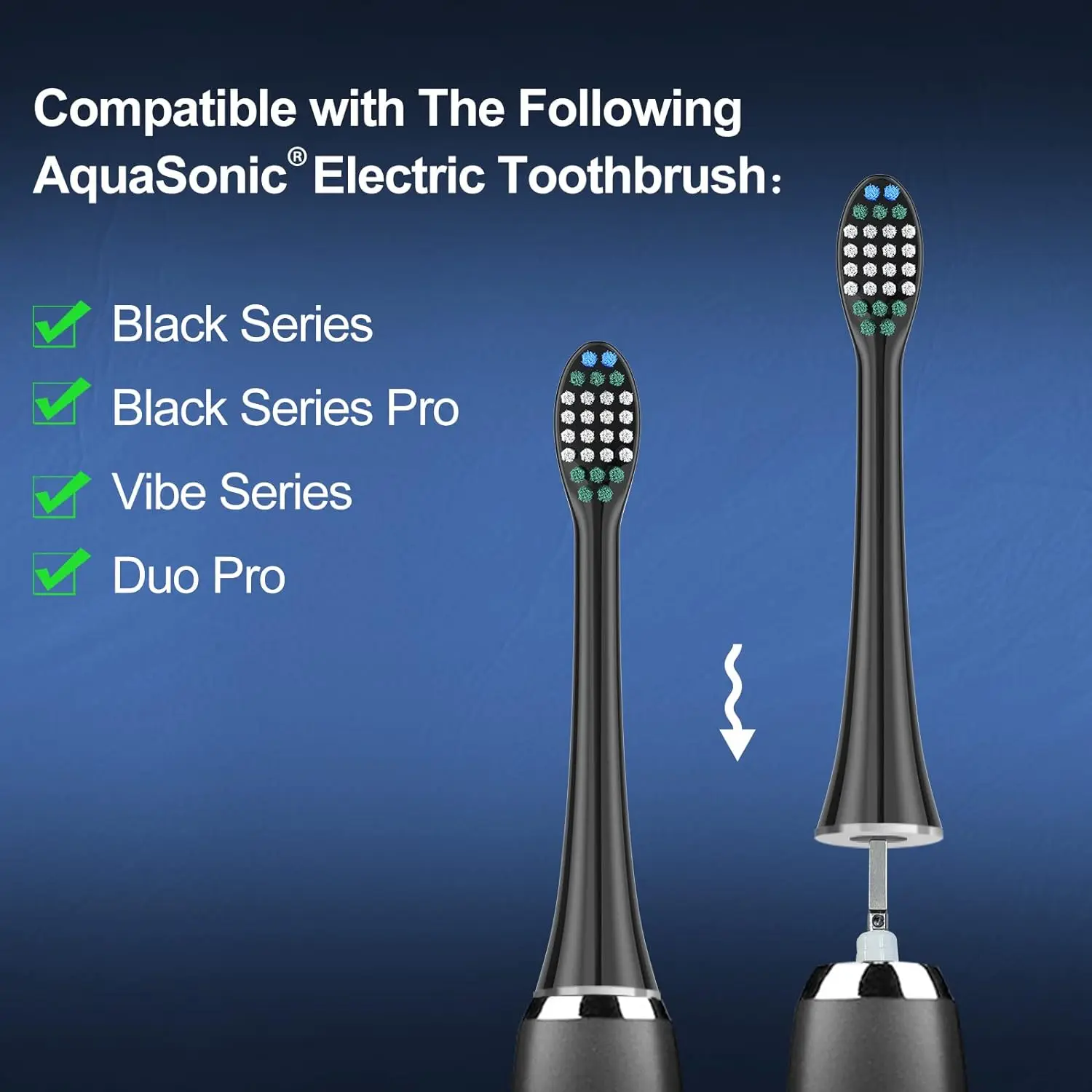 Tooth Brush Heads for Aquasonic Black Series Pro Vibe Series Duo Pro Series Electric Toothbrush Heads Replacement Refill Bristle 6