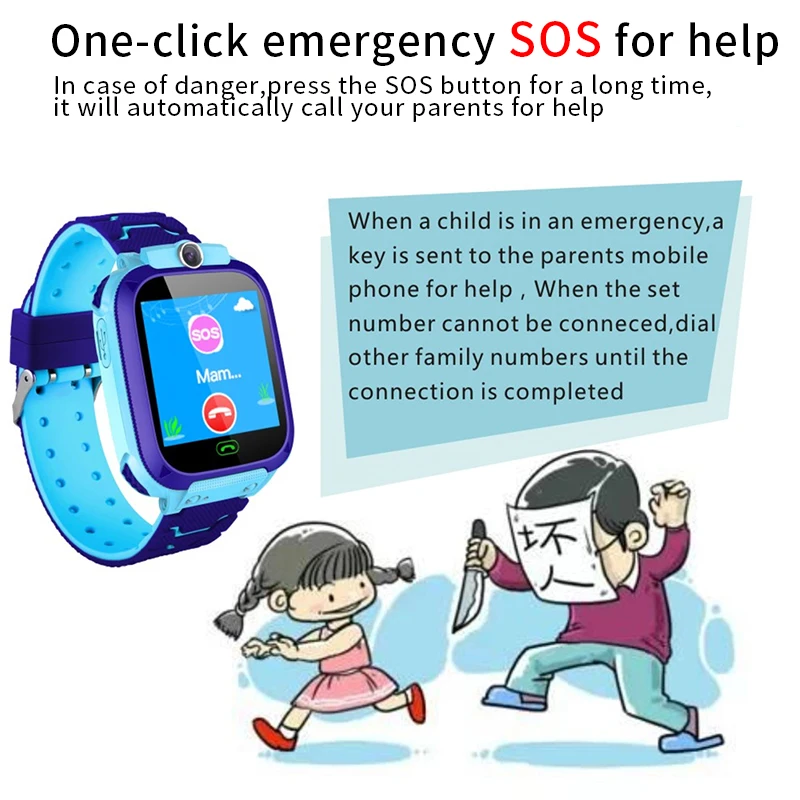 New Kids Call Smart Ver para Crianças Sim Card Sos Localização Câmera Telefone Waterproof Monitor Tracker Relógios Smartver para Crianças - Image 4