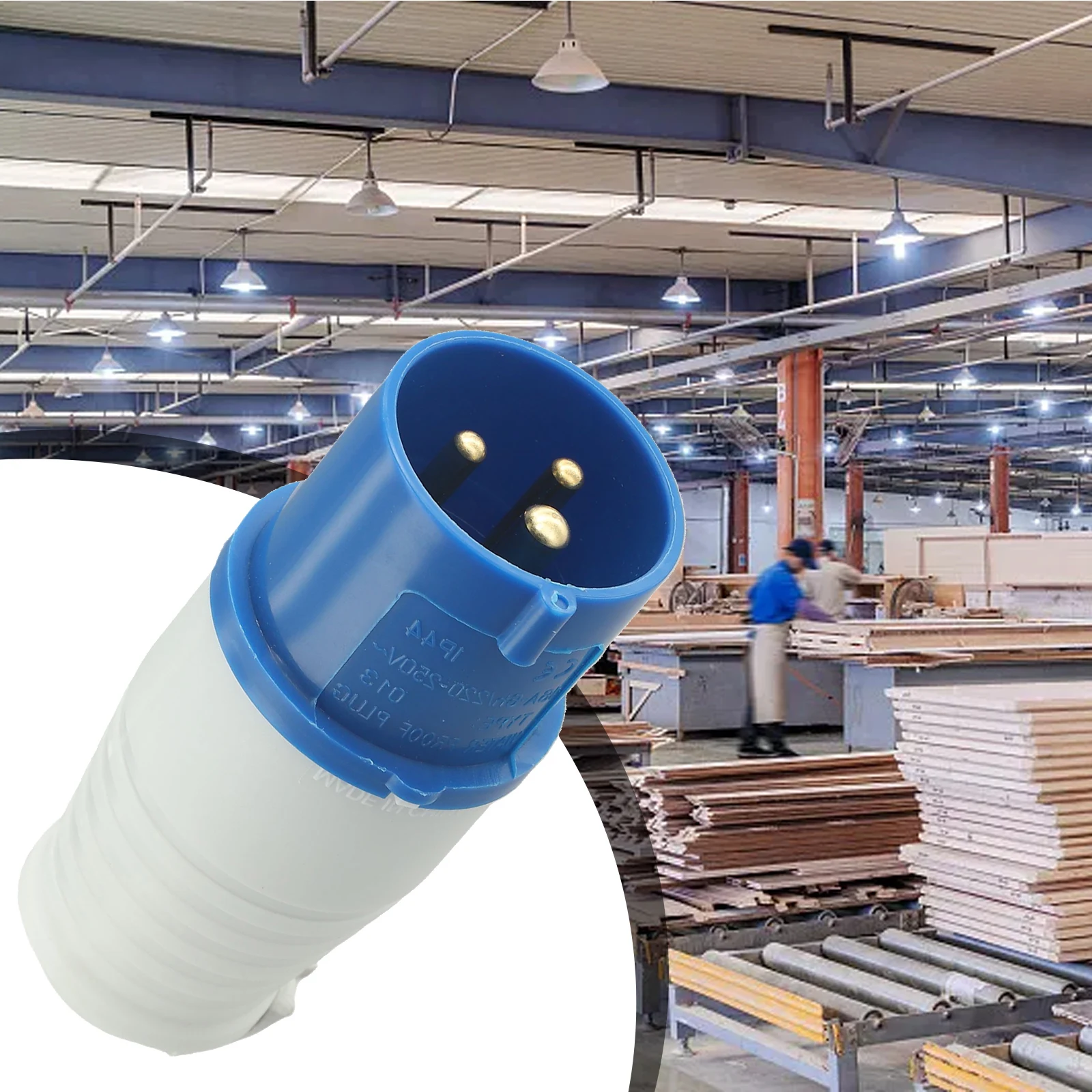 

240V 16A 3 PIN BLUE SITE INDUSTRIAL PLUGS & SOCKETS MALE/FEMALE IP44 2P + EARTH For Site Work Workshops Warehouse Units