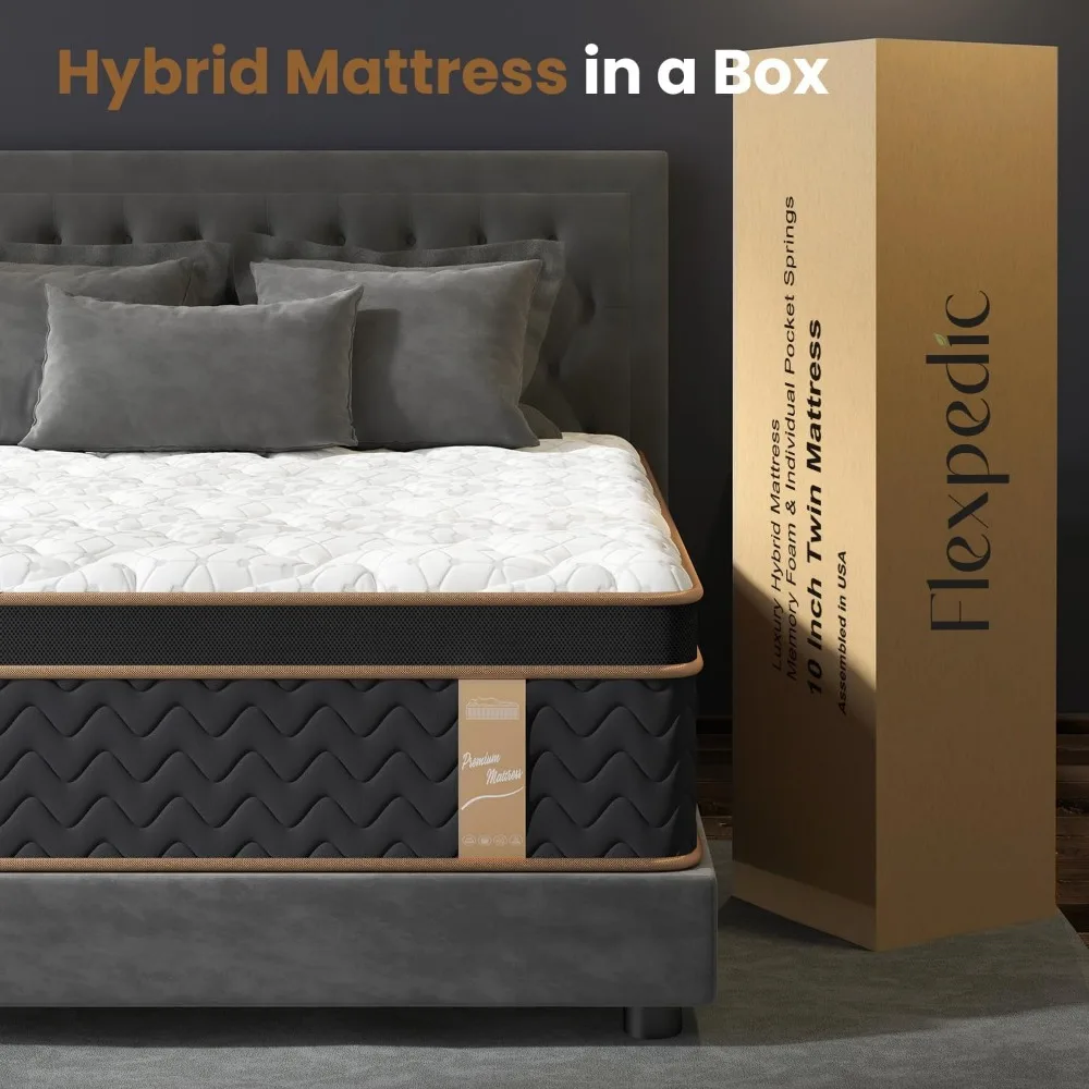 Queen Mattress, 12-Inch Deluxe Hybrid Mattresses, Fiberglass-Free Memory Foam Mattress in a Box, Individual Pocket Spring 5
