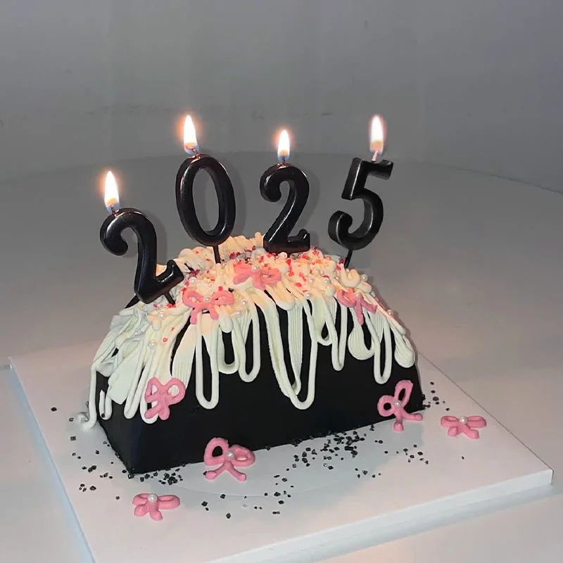 Kuchenkerzen, schwarze Zahl 0–9, rauchfreie Geburtstagskerzen, festliche Party-Dekoration, Geburtstagsfeier, Kuchendekoration, Zahlenkerzen, Mädchen – Detail 1