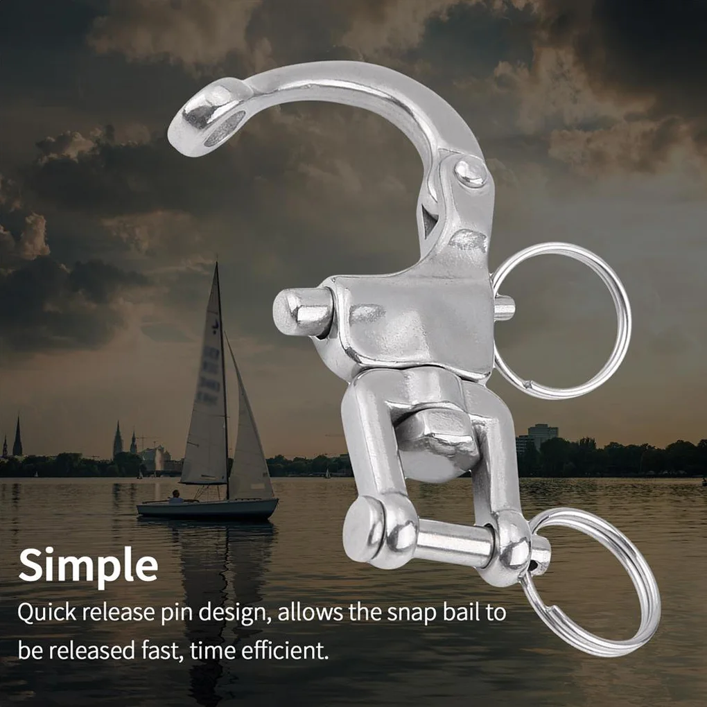 

316 Stainless Steel Snap Shackle with Round Ring Flexible Hook Sailboat Yacht Accessories Outdoor Shackles for Boat