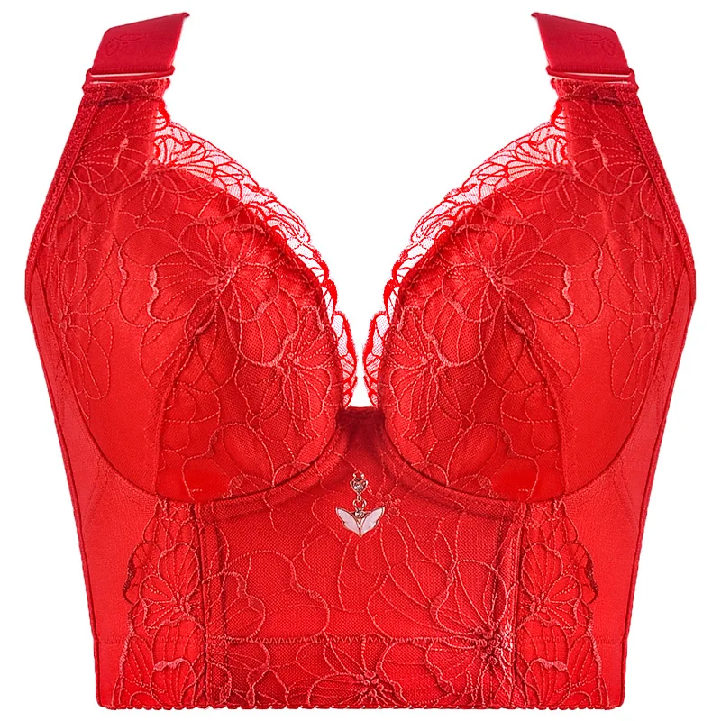 Push Up Bra Sexy Backless Bra Wire Free Underwear Women Bra Fashion Lace Floral Bras Tops Clothing for Women Plus Size Bra Women