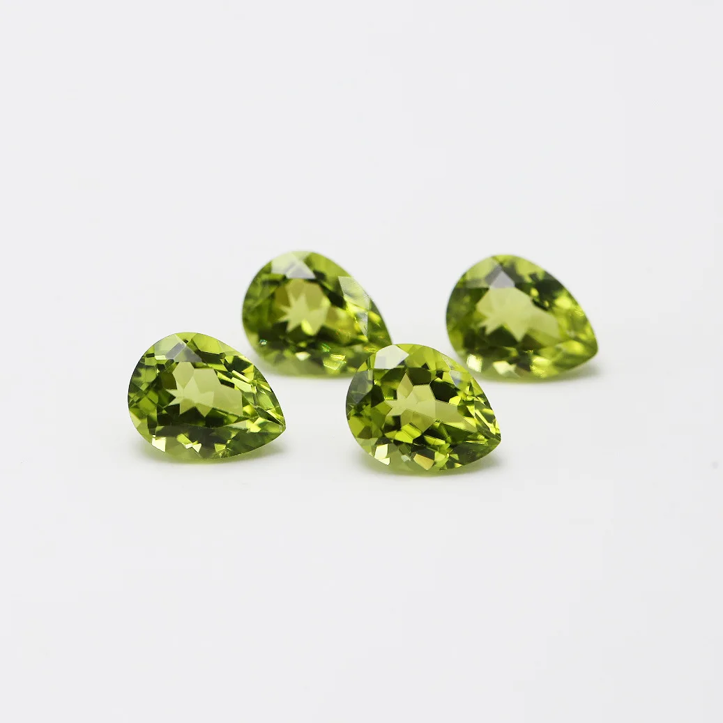 Natural Transparent AAA Quality Green Peridot Loose Gemstone Pear Shaped Cut Loose Various Sizes 3x5mm-7x9mm Lot