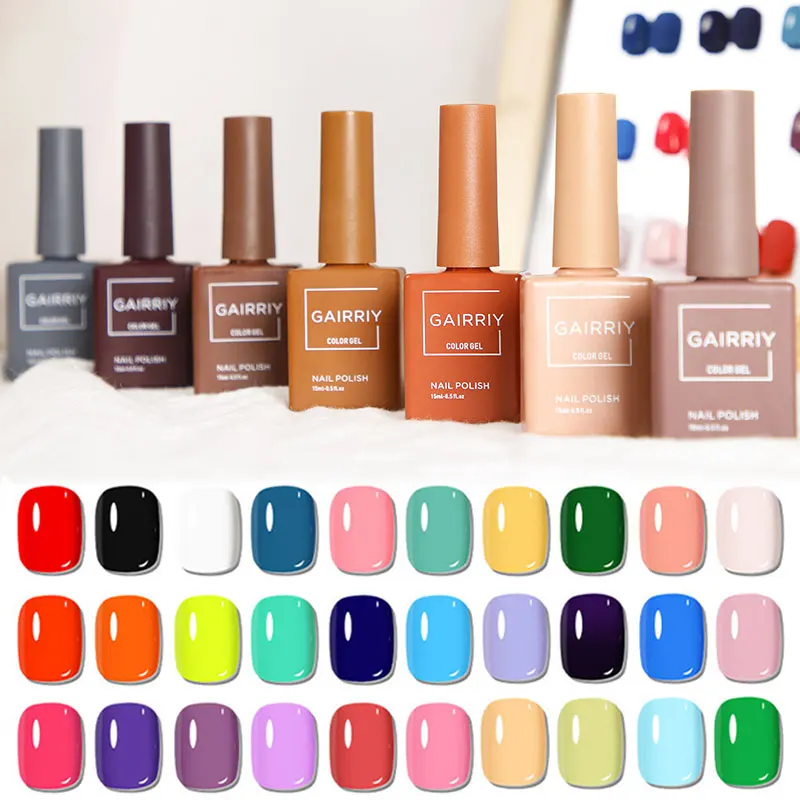 Gairriy 15ml Gel Nail Polish 6 Colors/Set Glitter Soak Off UV LED Semi-Permanent Varnish Art Salon 120 Colours Nail Accessories 2