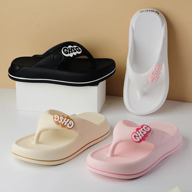 Solid Color Non-slip Leisure Couple Slippers Women Summer Beach Slippers Outdoor Women Flip Flops Breathable Beach sandals women — view 5