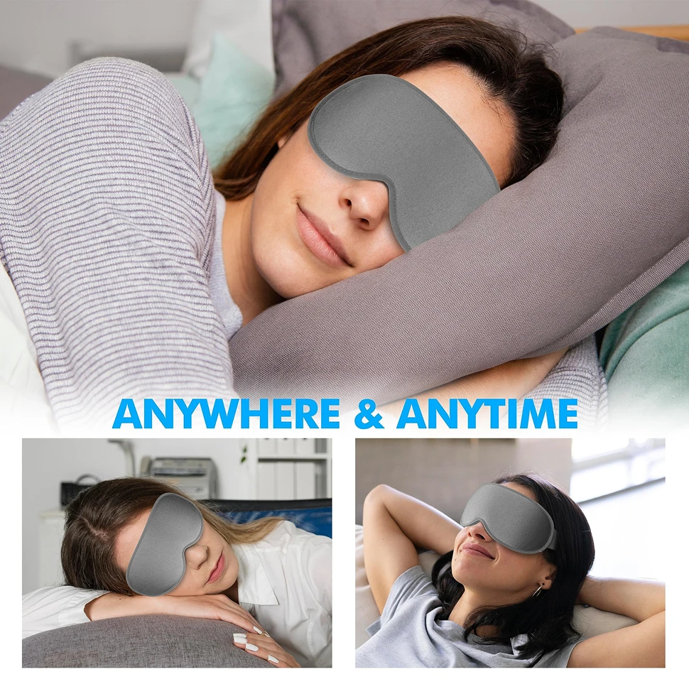 Deluxe 3D Contoured Sleep Mask - Ultimate Light Blocking & Comfort for Restful Sleep
