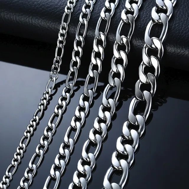 Cadenas Para Hombre, Mujer, Ninos - Plata 925 De Ley Esterlina, Figaro Italiana Corte De Diamante