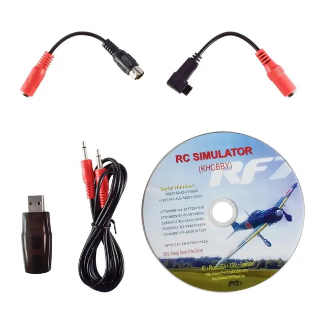 22 in 1 RC USB Flight Simulator Cable for Realfly G7 / G6 G5.5 G5 for Flysky FS-I6 FS-TH9X FS-T6 FS-CT6B 1