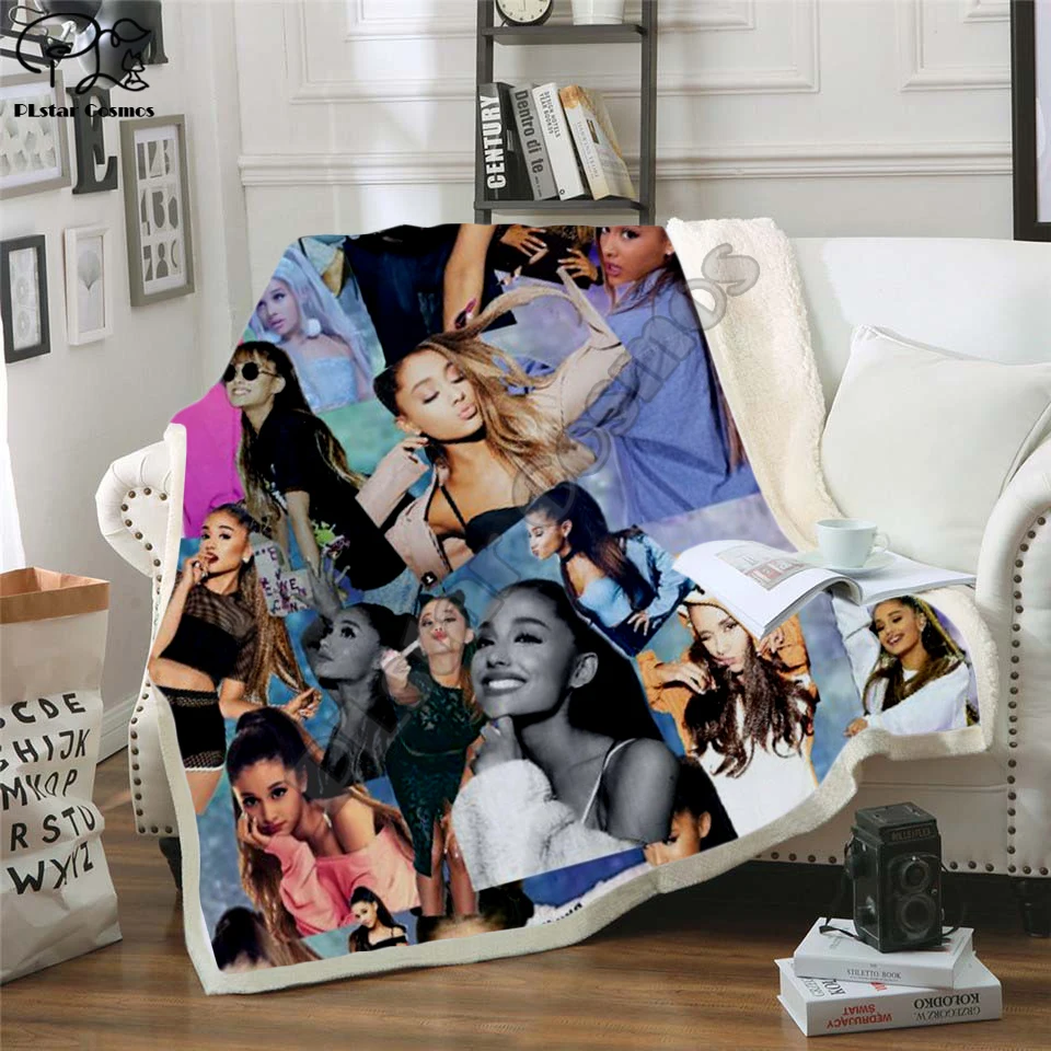 

Celebrity Ariana Grand Design Blanket Plush 3d Printed for Adults Sofa Sherpa Fleece Bedspread Wrap Throw Blanket Microfiber -10