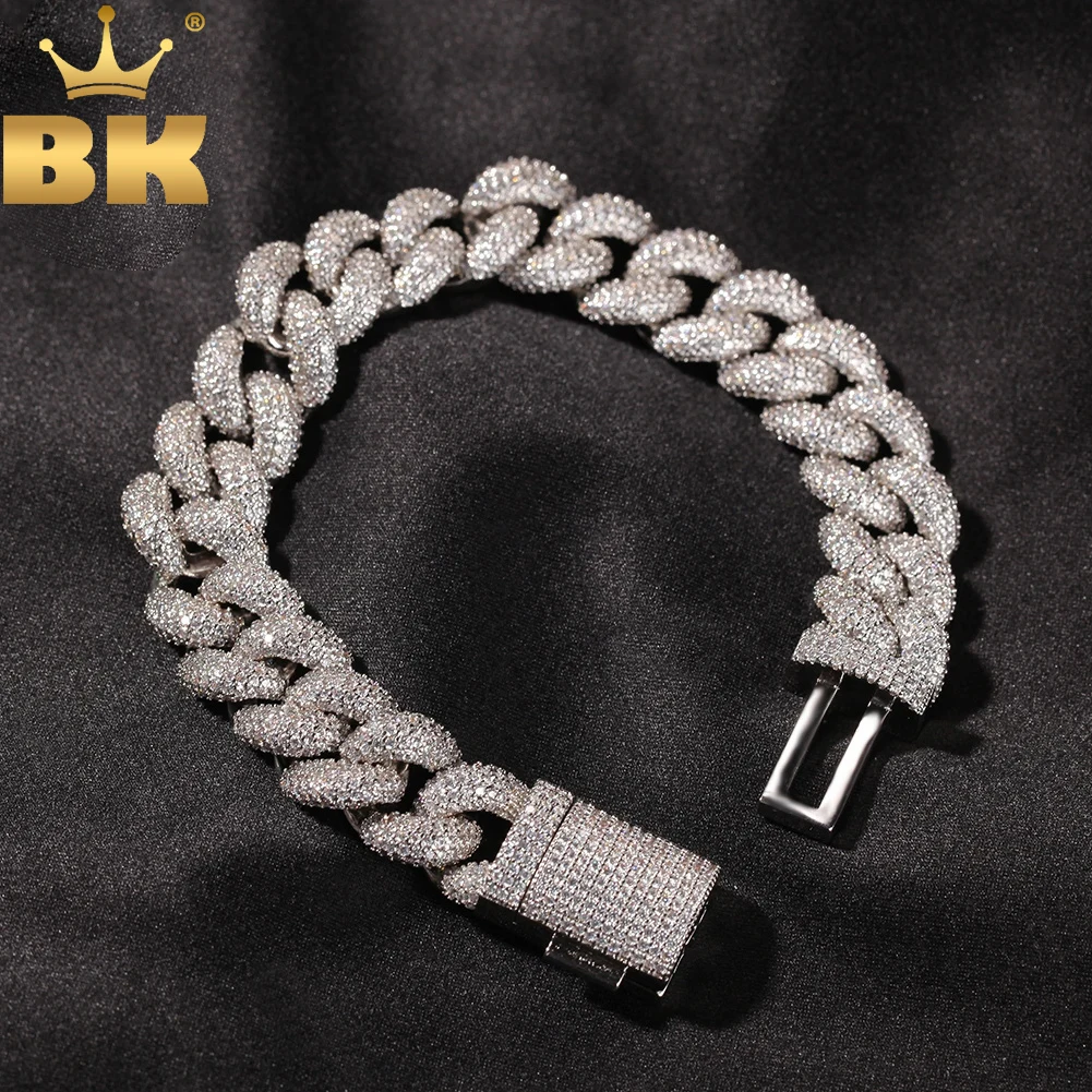 

TBTK 14mm Cuban Link Chain Bracelet & Necklace Paved Out AAA Cubic Zirconia Bracelets For Women Luxury Hiphop Jewelry