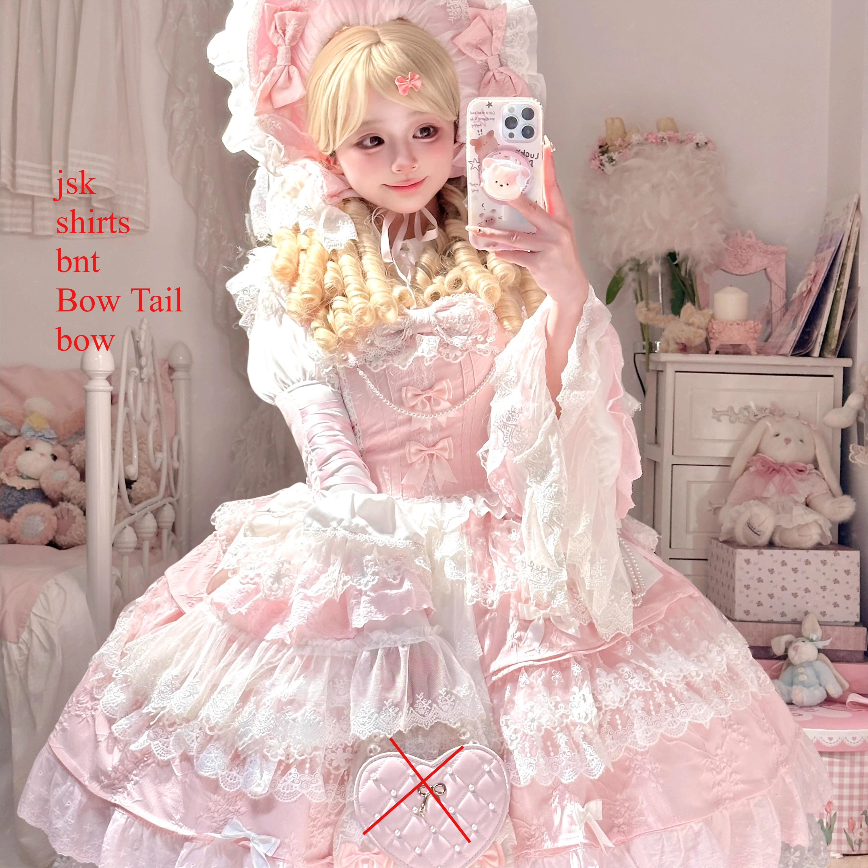 Original Pink Lolita Jsk Suspender Dress Sweet 2025 New Girl
