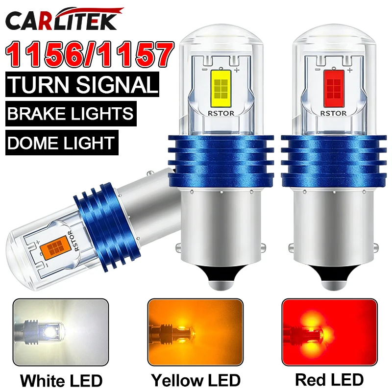 CARLITEK LED Signal Bulbs 1156 1157 BA15S BAY15D, Universal 5570 CSP 2PCS Reverse Brake Turn 7440 T20 7443 T25 3157 BAU15S P21W