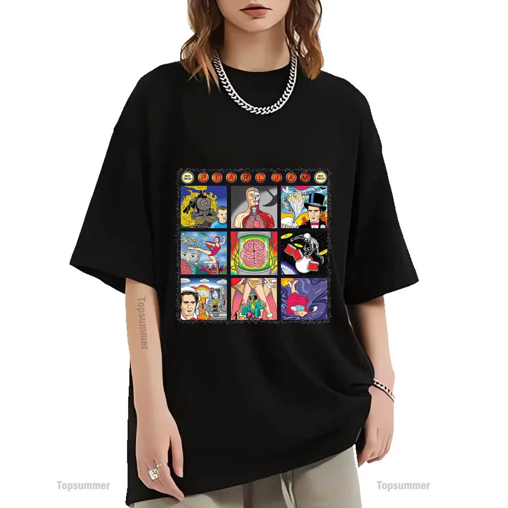 Backspacer Album T-Shirt Pearl Jam Tour T Shirt Teens Summer Fashion Magliette Oversize Boy Girl Graphic Print Tees