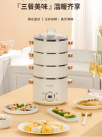 Leen Electric Steamer Multi Functional Three Layer Cooking Integrated Pot Steamer Cooker  Buffet Food Warmer  Steamer Pot 1
