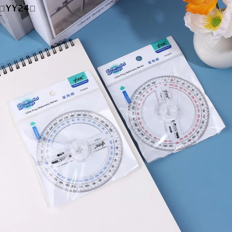 1/3/5Pcs 각도기 측정 도구 원형 각도기 제도 도구 교실용 360도 수학 기하학〔YY24〕