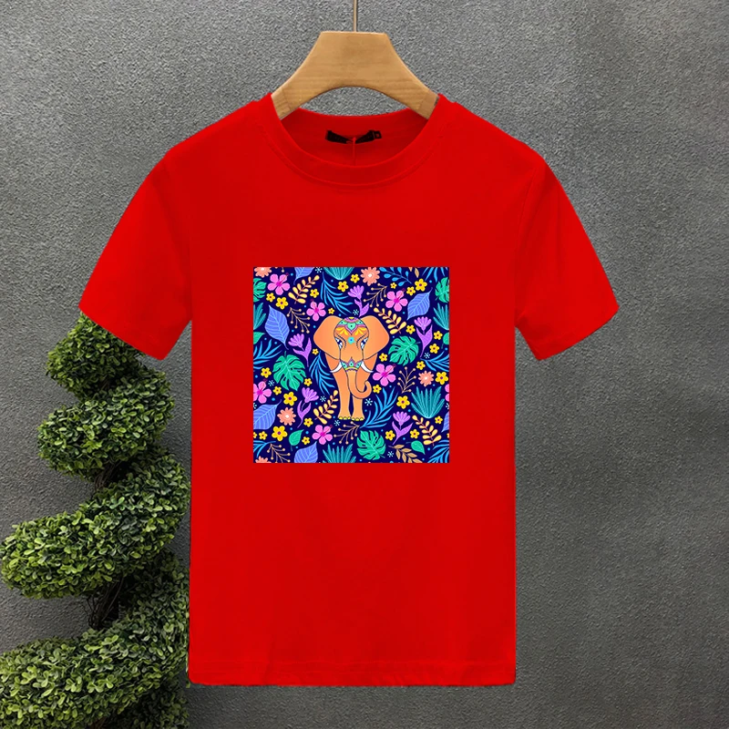 Herr t-shirt med elefant och blommönster streetwear_voghion.com