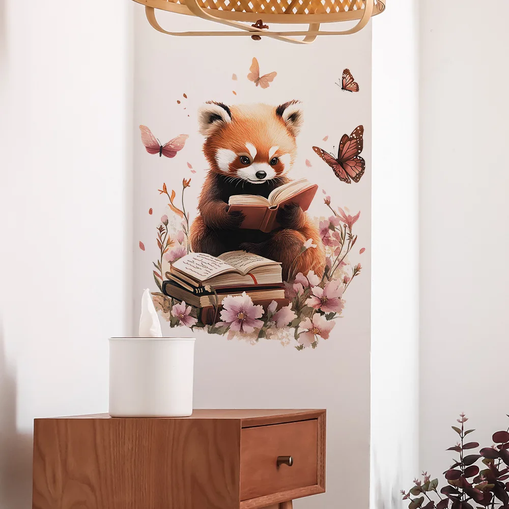 Cute Raccoon Wall Sticker Removable PVC Decor for Kids Room, Bedroom, Living Room - Self-Adhesive Home Decals (VA-F588)