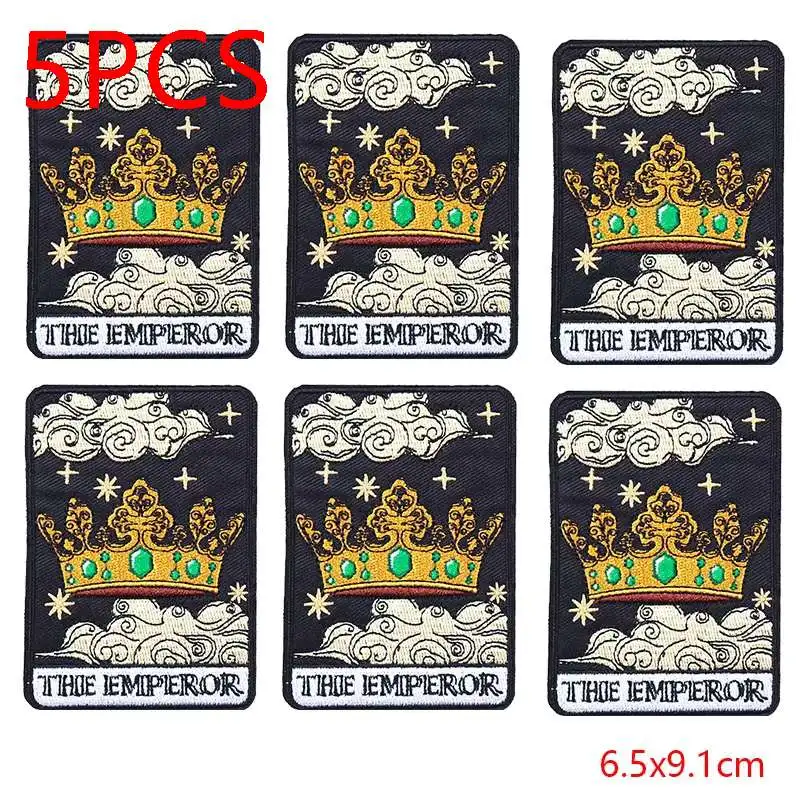 Description Picture 4 of item5PCS/Lots Animal Tarot Cards Patch Cartoon Embroidered Patches For Clothes Jacket Backpack Iron On Patches For Clothing Stickers