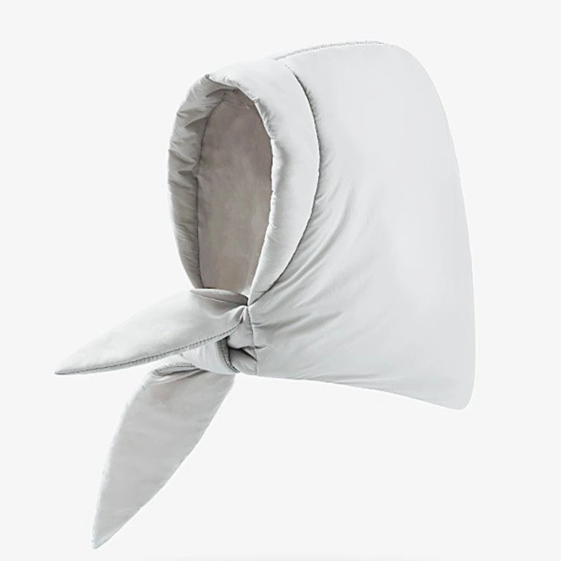 1PC Hat Headscarf Down Cotton Triangle Scarf Warm Winter Hood Puff Outdoor Women Neck