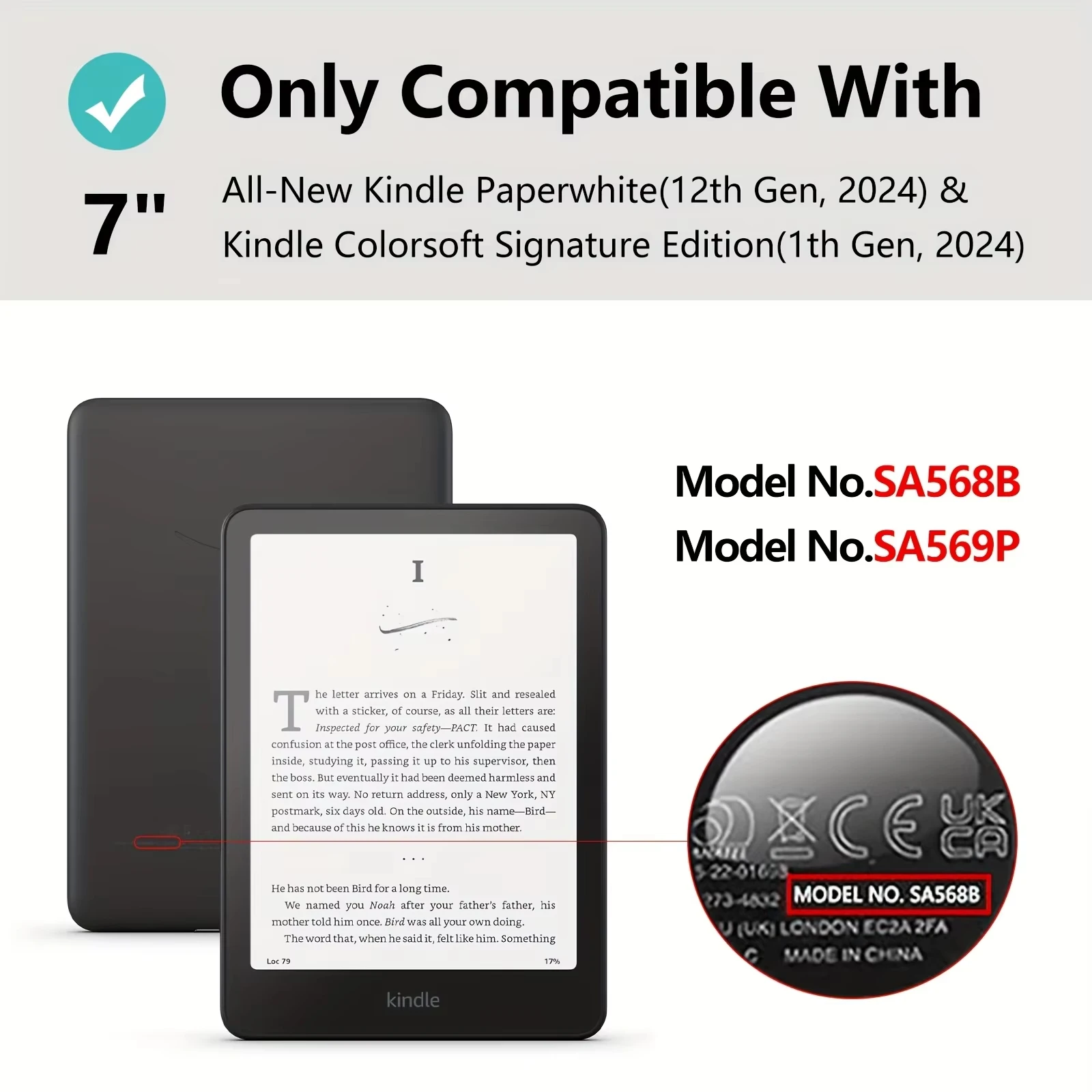 7 Kindle Paperwhite Protective Case - Anti-Scratch & Shockproof, Auto Wake/Sleep Function