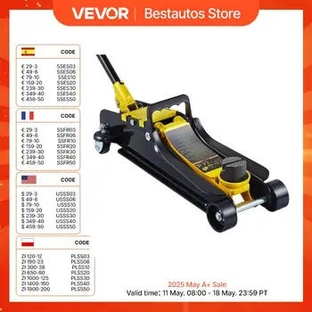 VEVOR 2.5T Floor Hydraulic Jack Pneumatic Low Profile Floor Jack Heavy-Duty Steel Racing Floor Jack with Single Piston Lift Pump 1