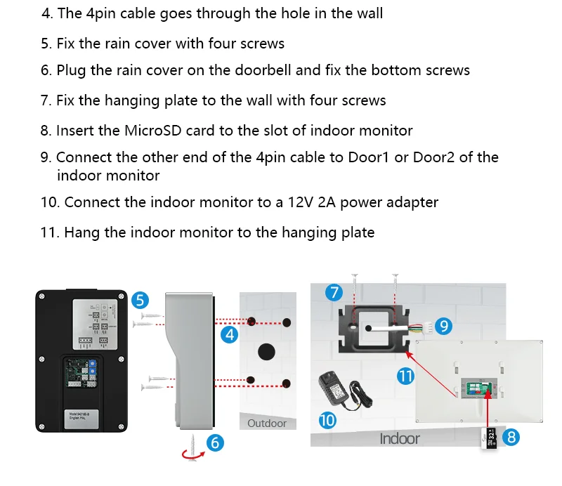 ANJIELO Fingerprint 5in1 Unlock Tuya Smart Visual Phone Video Intercom System Vi