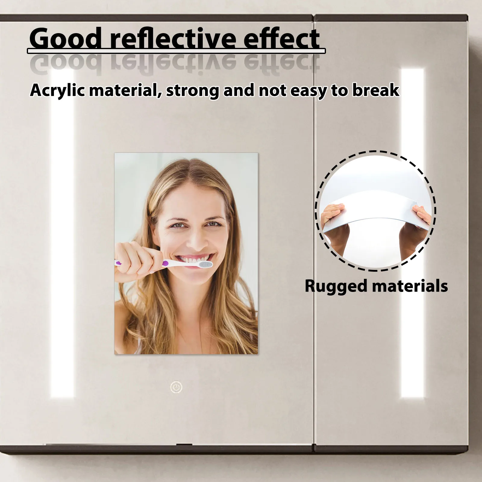 16Pcs Rectangle Mirror Wall Sticker Self-adhesive Acrylic Tiles Mosaic Decal Mural Covering For Bedroom Household DIY Decoration