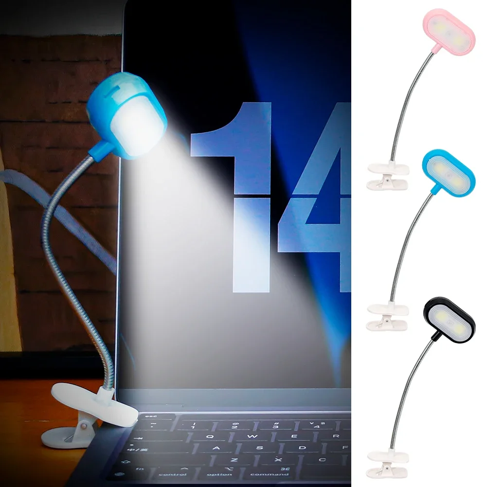 Clip Light LED Reading Lamp Portable Flexible Desk Lamp Battery Powered Eye Protection Night Light for Book Reading PC Laptop