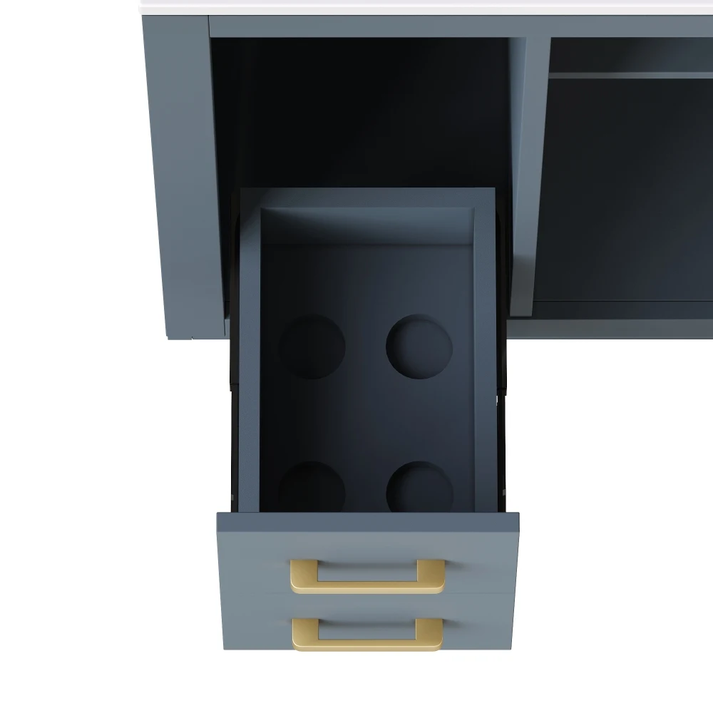Moderner Freistehender Waschbeckenunterschrank mit Waschbecken & 2 Schubladen, Badezimmerschrank mit Viel Stauraum, Hochwertiger Badezimmerschrank – Detail 29