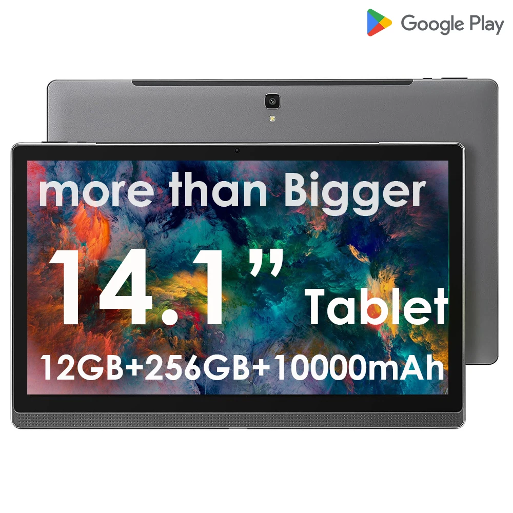 최신 14.1 인치 대형 스크린 태블릿 PC, MTK6797 데카 코어, 12 + 256GB 1920*1080 IPS, 블루투스 와이파이, 안드로이드 12 탭, 미디어패드 노트북