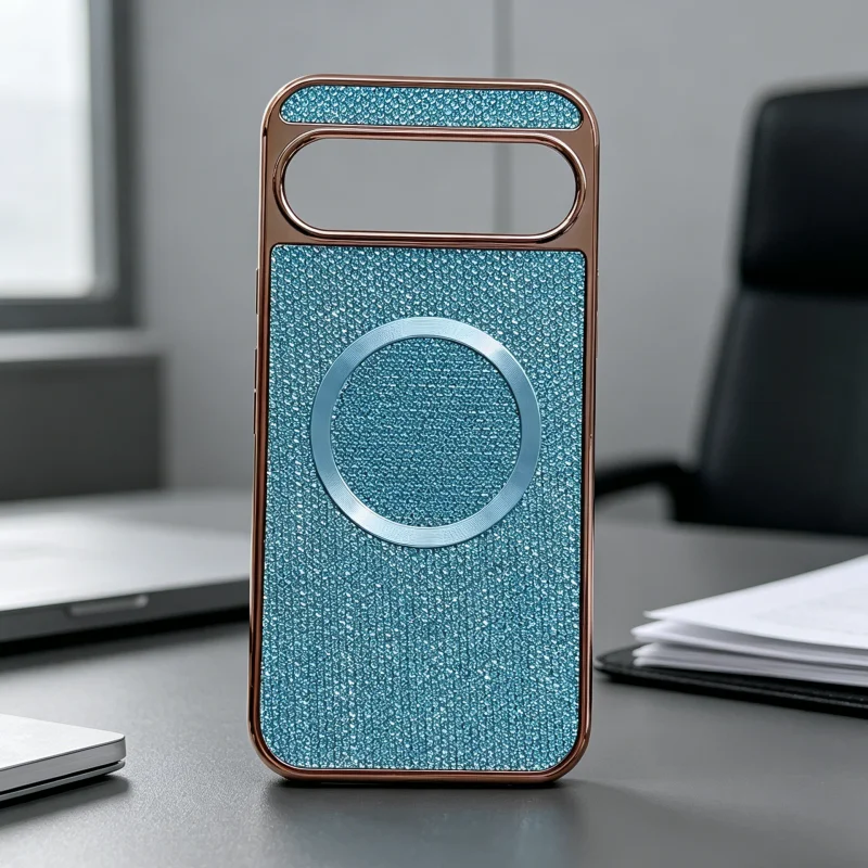 Luxury Colorful Glitter Electroplating Shiny Magnetic Wireless Charging Armor Case