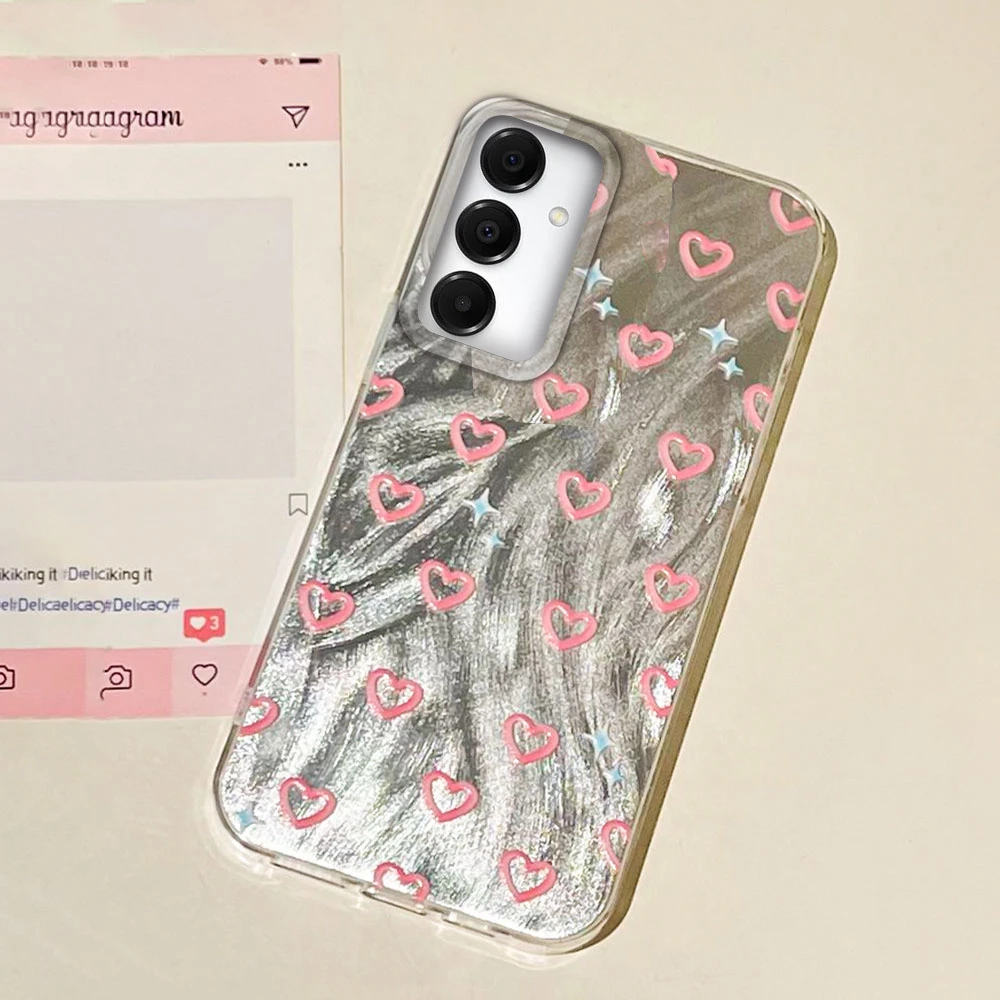 Charming Pink Heart Silicone Phone Case - Adorable & Protective Back Cover