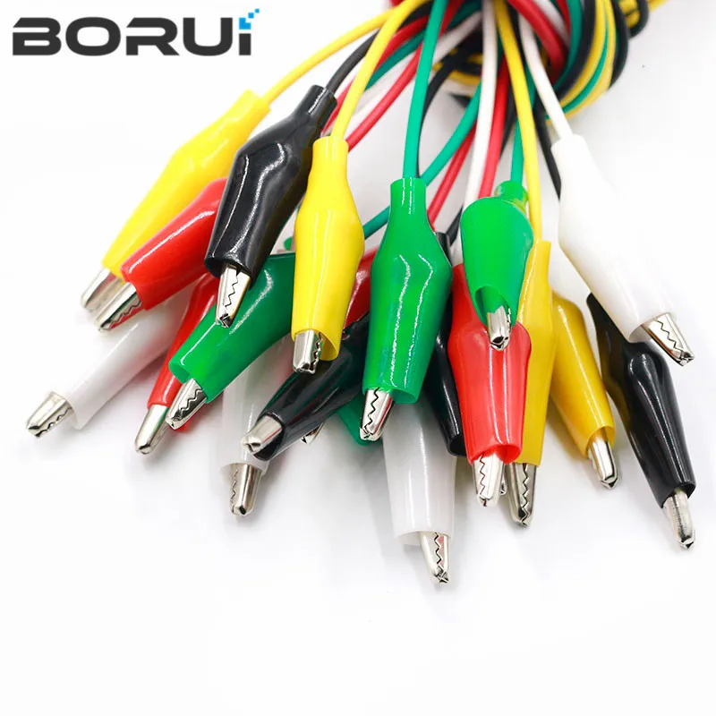 10PCS Alligator Clips 50CM Electrical DIY Test Leads Alligator Double-ended Crocodile Clips Roach Clip Test Jumper Wire