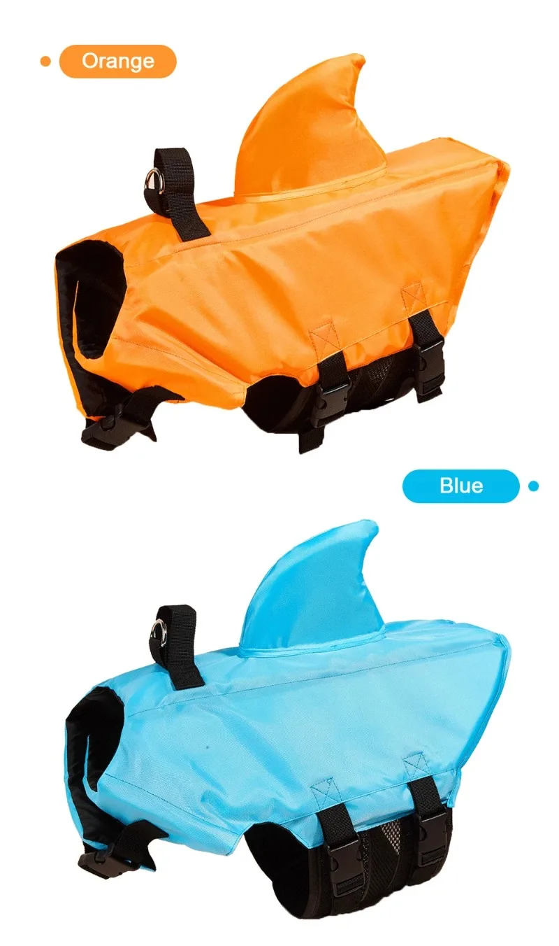 Hunde Schwimmweste Mit Haifischflosse Für Mehr Auftrieb Sicherheit_voghion.com