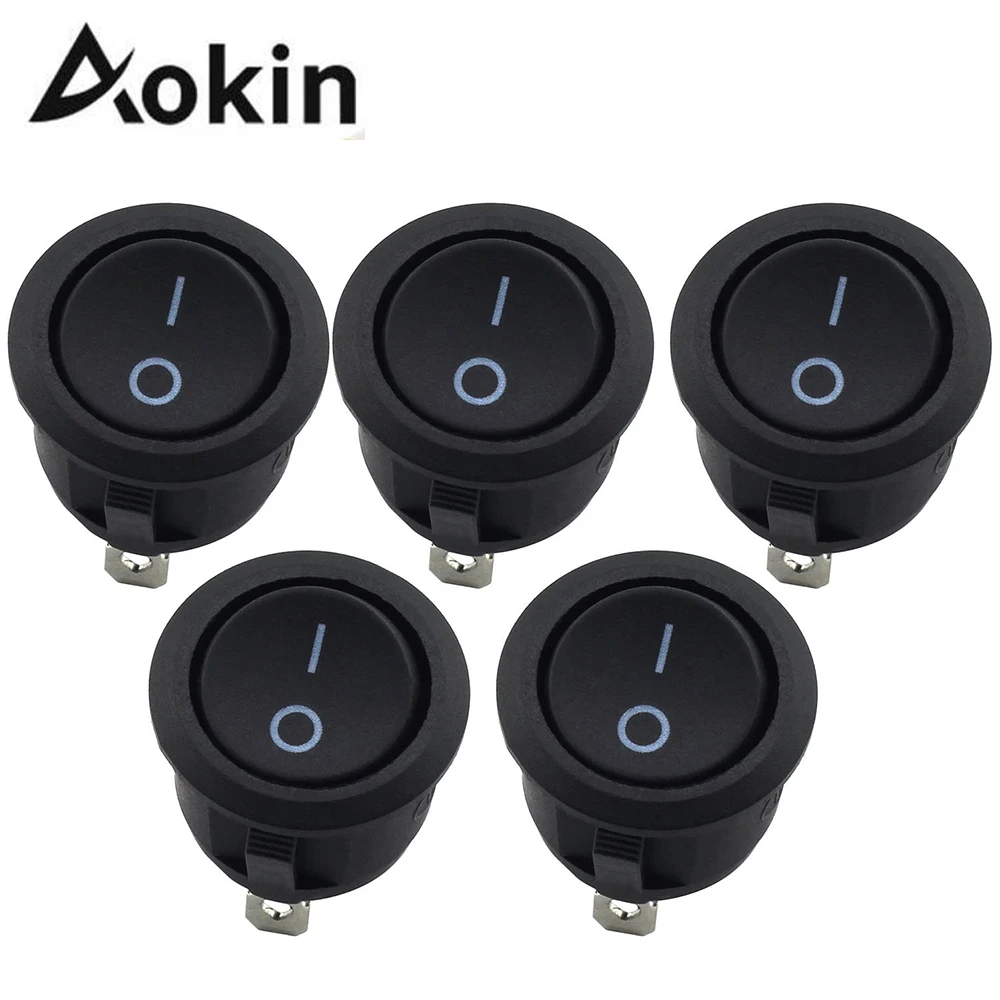 10pcs 2 Pin On/off Round Rocker Switch Led Illuminated Car Dashboard ...